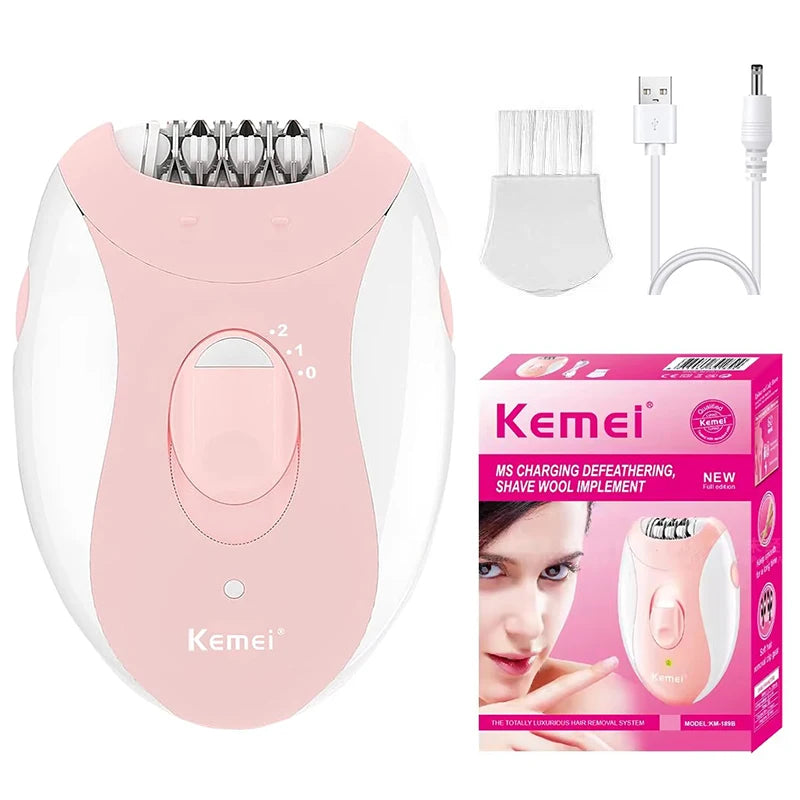 Kemei KM-189B Rechargeable Epilator for Face & Body