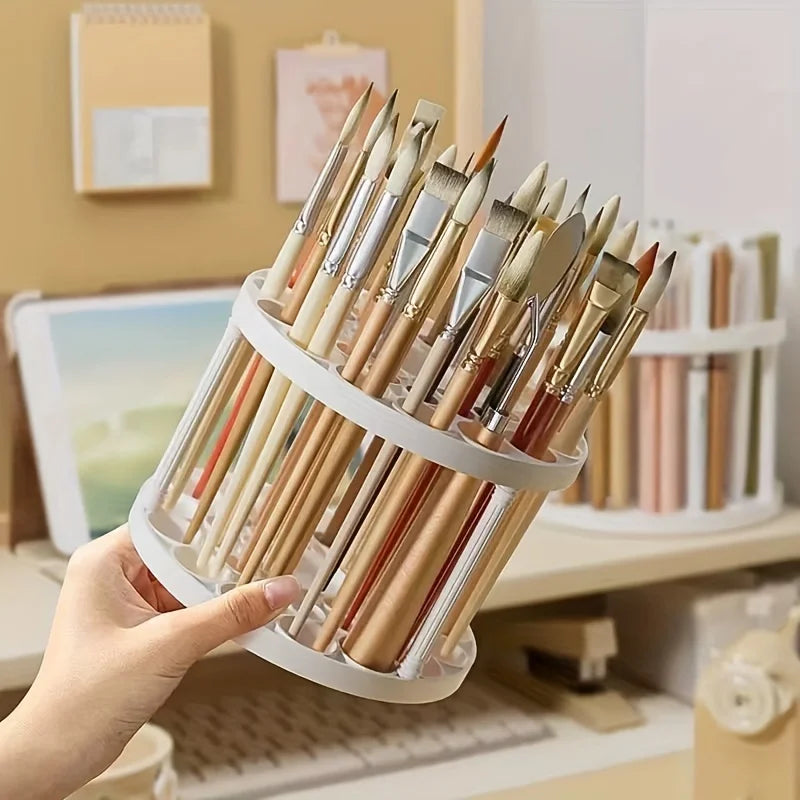 Multi Functional Cosmetic Brush Storage Rack Removable Rotary Cosmetic Brush Pen and Eyeliner Drying Rack Space Saving Design