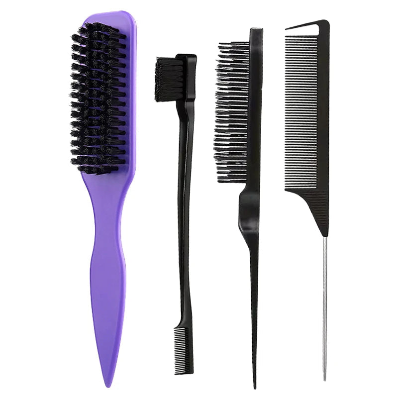 Bristle Slick Back Hair Brush for Sleek Ponytail Bun & Smoothing Baby Hairs, Flyaways, Edge Control - Backcombing & Teasing dylinoshop