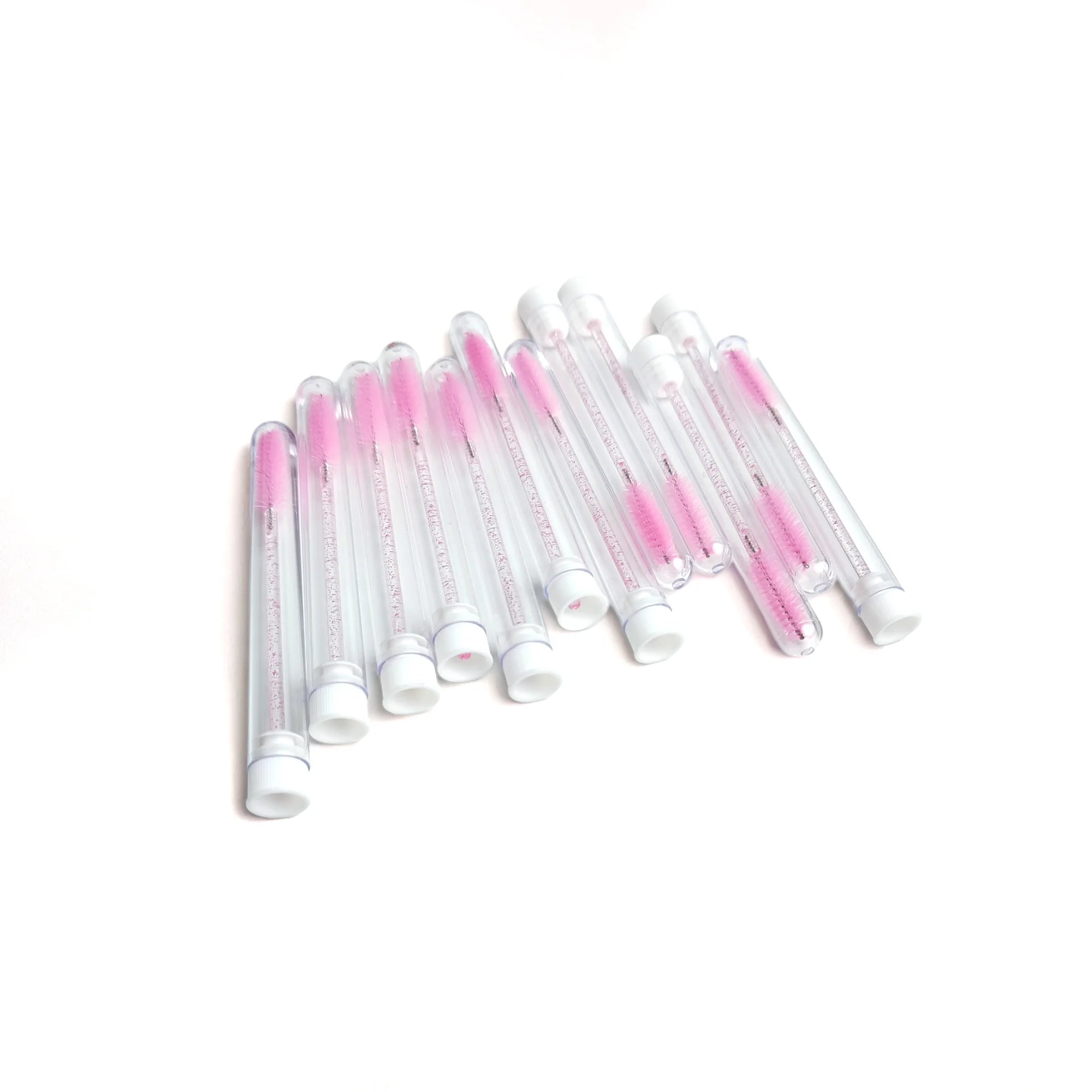 50/100/200pc DIY Eyelash Brush Tube by Yourself, No Decoration Mascara Eyelash Wands Eyebrow Brush Replaceable Dust-proof Makeup