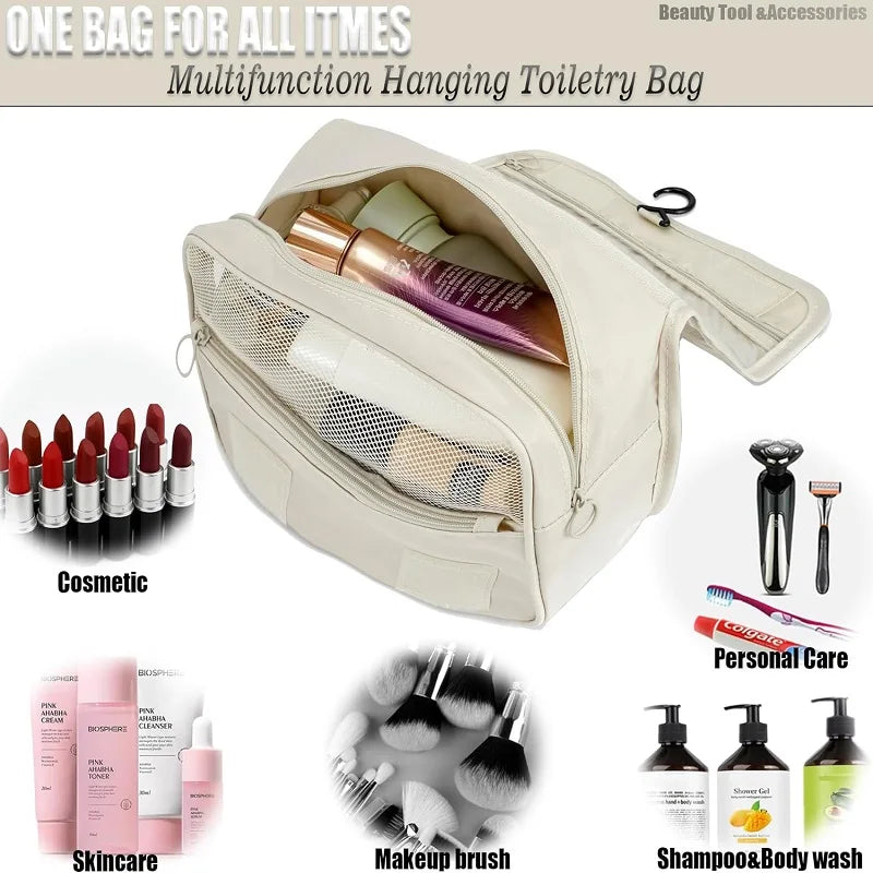 Travel Makeup Bag High Capacity Toiletries Storage Pouch Travel Make Up Organizer Waterproof Beauty Bag Bathroom Wash Bag 