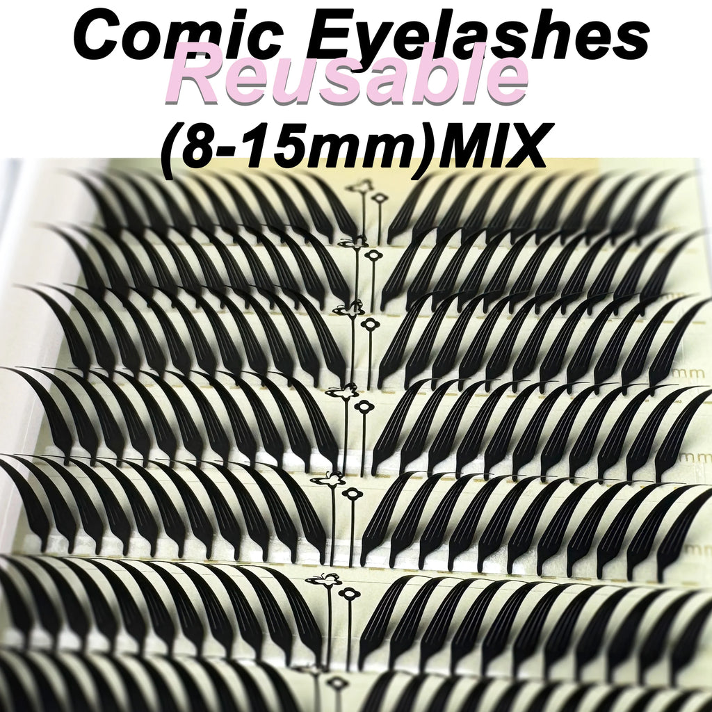 MIOFIA Fox Anime Eyelash Extension Premade Manga False Eyelashes Feather Natural Lightweight Comic Spire Lashes for Makeup Tool