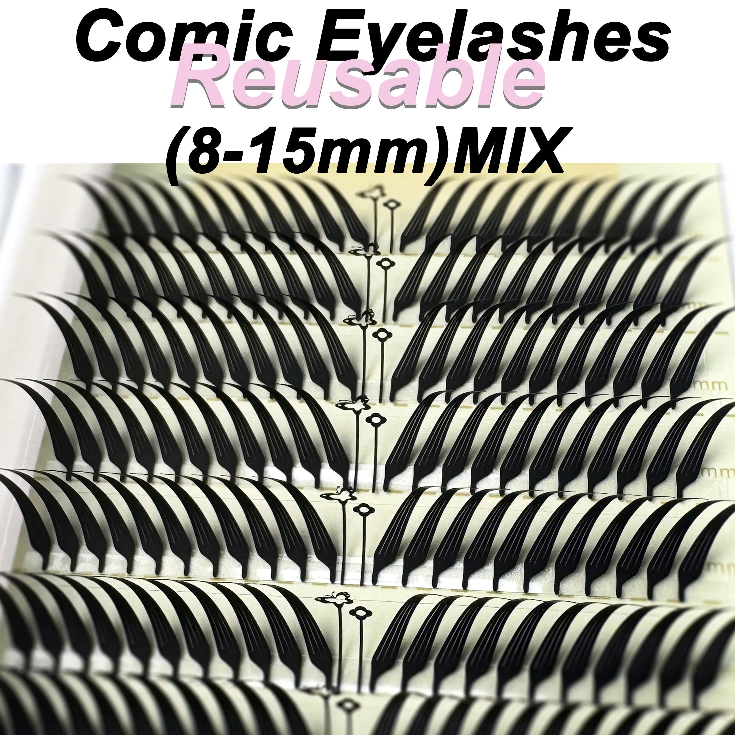 MIOFIA Fox Anime Eyelash Extension Premade Manga False Eyelashes Feather Natural Lightweight Comic Spire Lashes for Makeup Tool