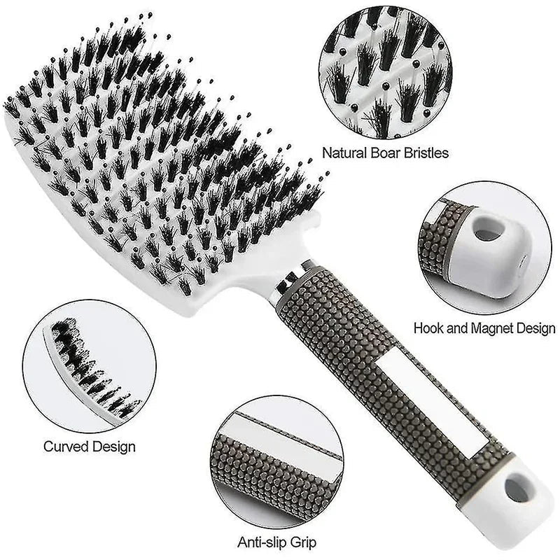 Hair Brush Scalp Massage Comb Hairbrush Boar Bristle Nylon Women Wet Curly Detangle Hair Brush Salon Hairdressing Styling Tool dylinoshop