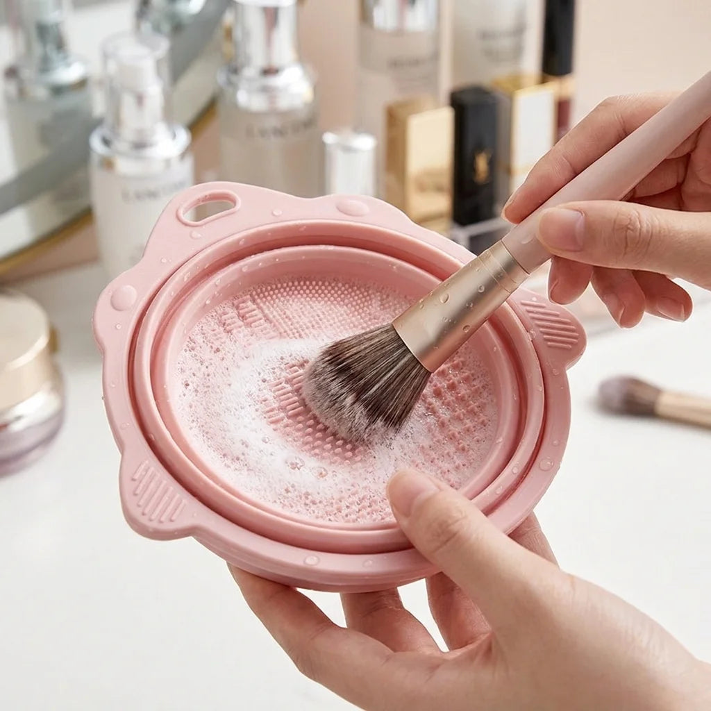 Makeup Brush Cleaner Bowl Set Gentle Clean No Hurt Bristles Wet Dry Powder Puff Cleaning Beauty Tools 