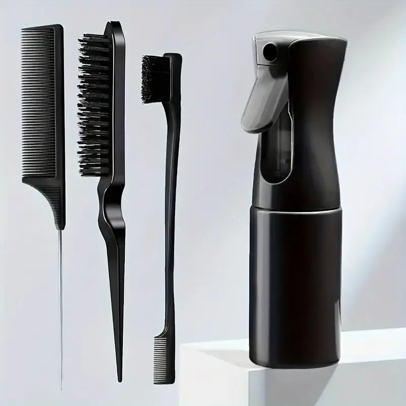 4pcs/Set Hairdressing Tools Set spray Bottle Rat Tail Comb Teasing Hair Brush Edge Control Hair comb For Combing Smoothing Hair dylinoshop