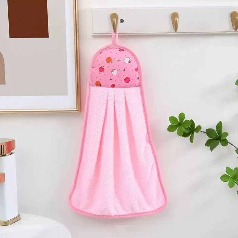 1pcs Coral Velvet Bathroom Supplies, Soft Hand Towel, Absorbent Cloth Dishcloths, Hanging Cloth, Kitchen Accessories