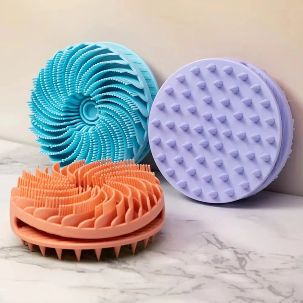 Double-sided Silicone Shower Brush Soft Bristle Body Massage Exfoliating Bath Mud Remover