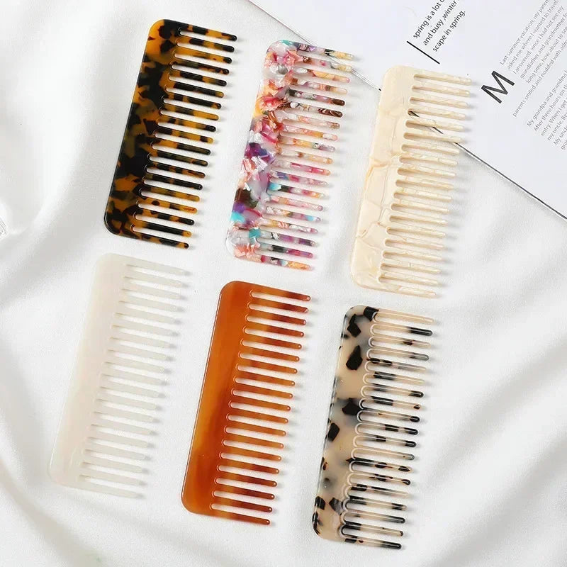 Wide Teeth Acetate Hair Combs Anti-static Massage Hair Brush Hairdressing Colorful Hairdress Salon Styling Traveling Accessories dylinoshop