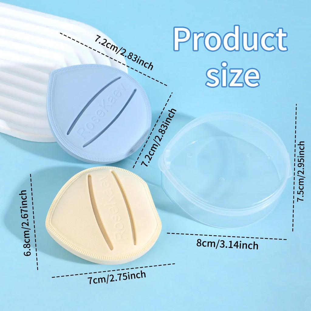 3PCS soft air cushion puff, special makeup for liquid foundation, clear base makeup, wet and dry, storage box for easy storage
