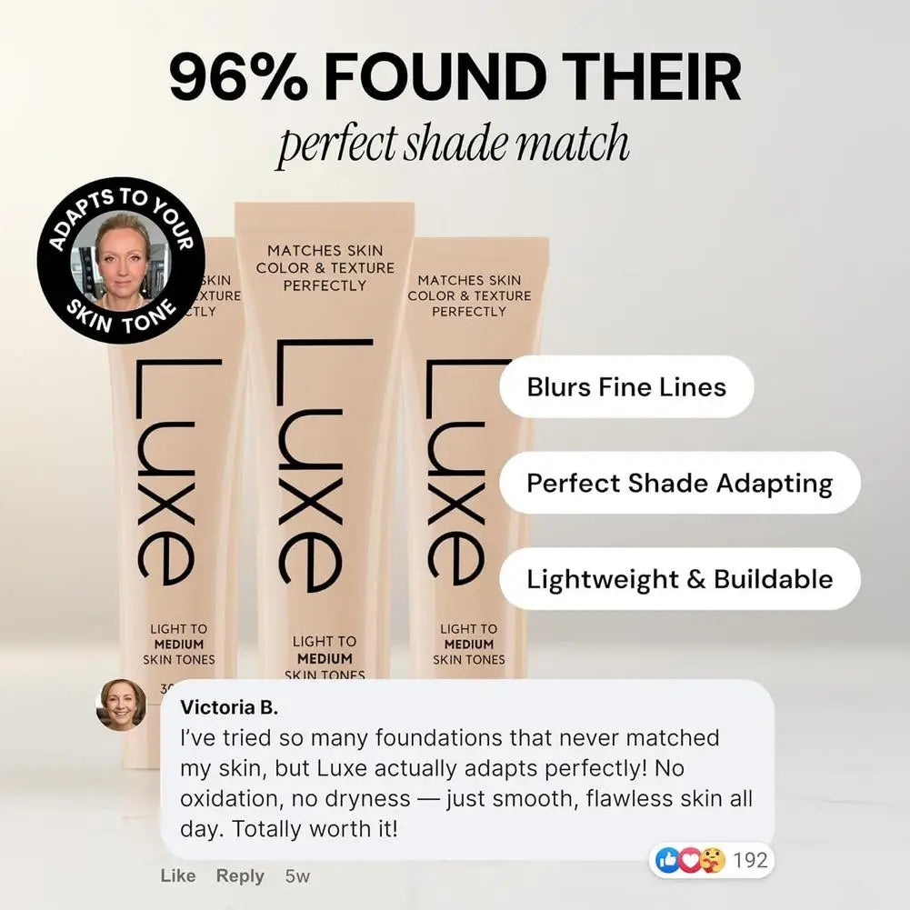 Luxe Skin Tone Matching Concealer Foundation, Waterproof Full Coverage Makeup to Hide Blemishes & Even Skin Tone Long Lasting