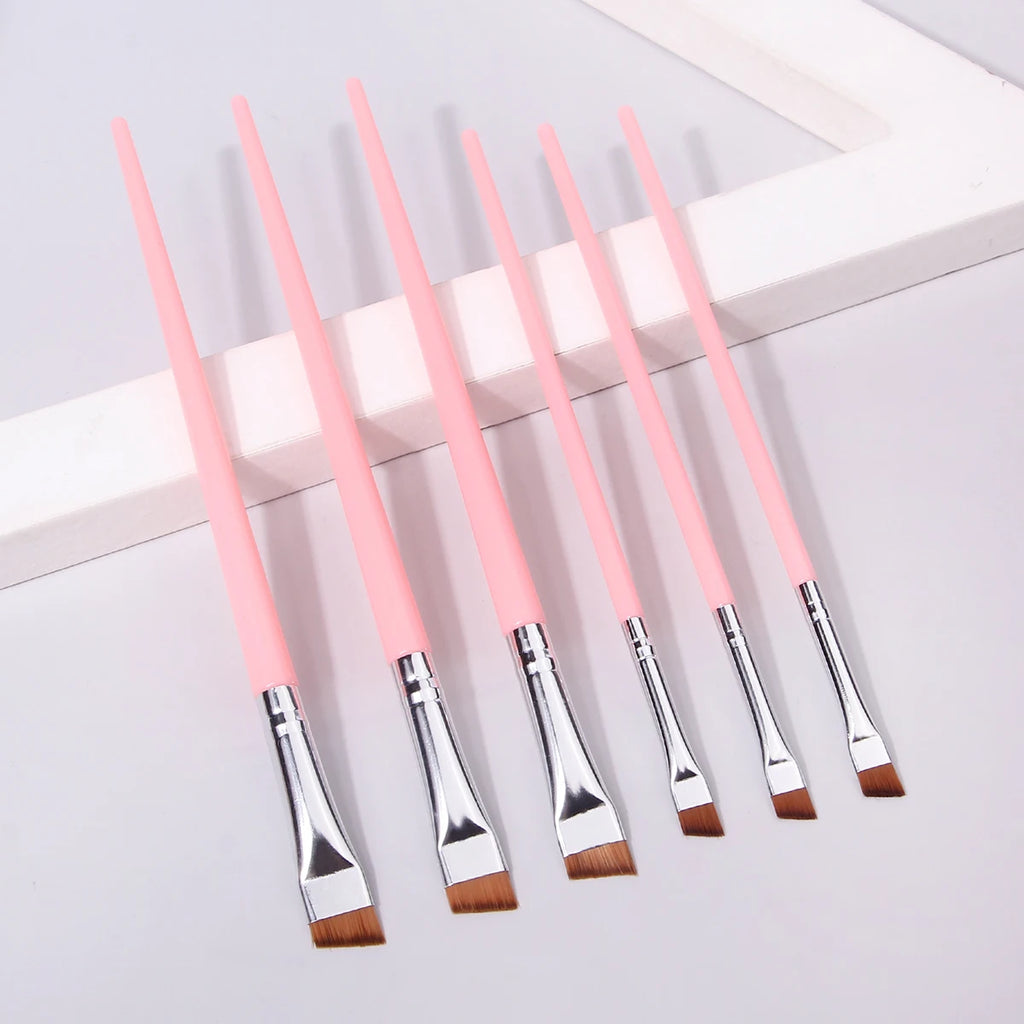 6 Pcs Popular Eye Makeup Brush High-End Ultra-Fine Thin Bevel Brush Eyeliner Brush Eyebrow Dyeing beauty makeup Tools