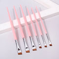 6 Pcs Popular Eye Makeup Brush High-End Ultra-Fine Thin Bevel Brush Eyeliner Brush Eyebrow Dyeing beauty makeup Tools
