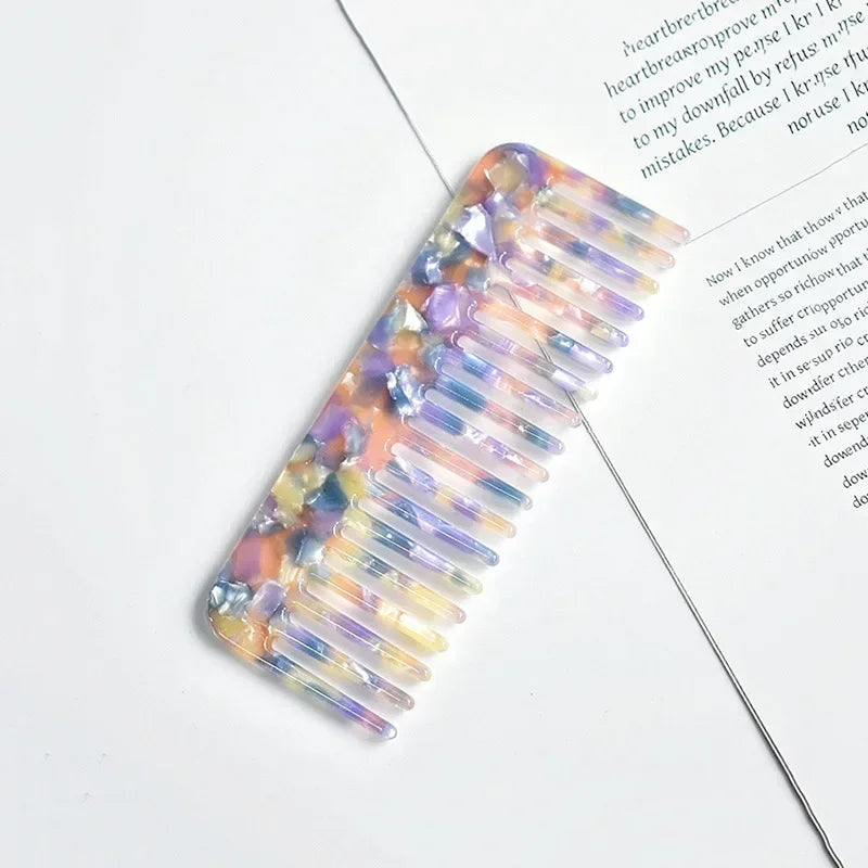 Wide Teeth Acetate Hair Combs Anti-static Massage Hair Brush Hairdressing Colorful Hairdress Salon Styling Traveling Accessories dylinoshop