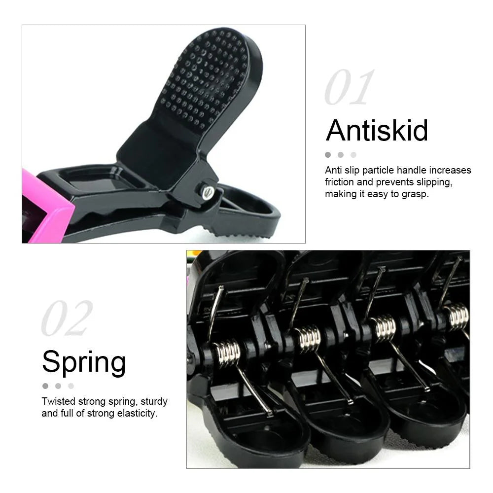 9PCS Alligator Clips and Steel Pins Pointed Tail Picking Comb Heat-resistant Anti-static Supplies Professional Hairdressing dylinoshop
