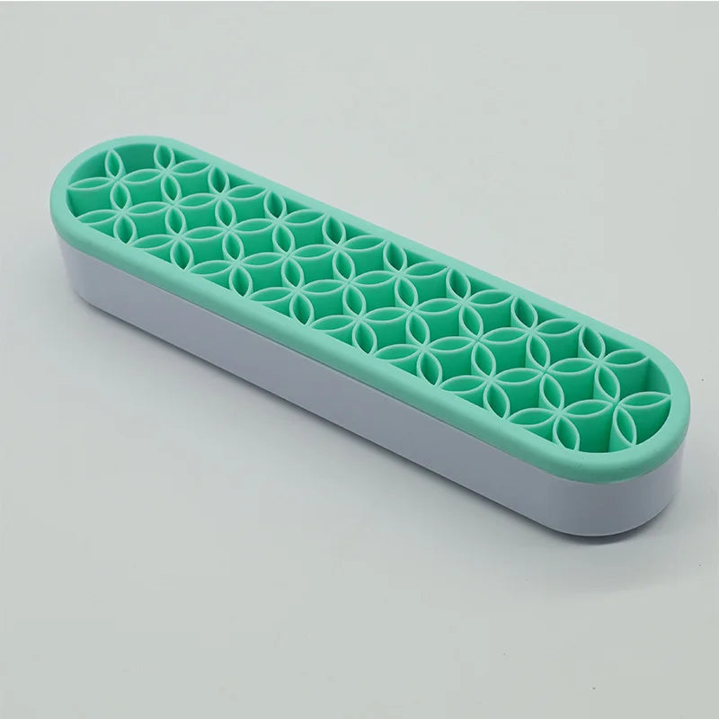 1Pc Makeup Brush Holder Nail Pen Display Stand Silicone Organizer Drying Rack Storage Case