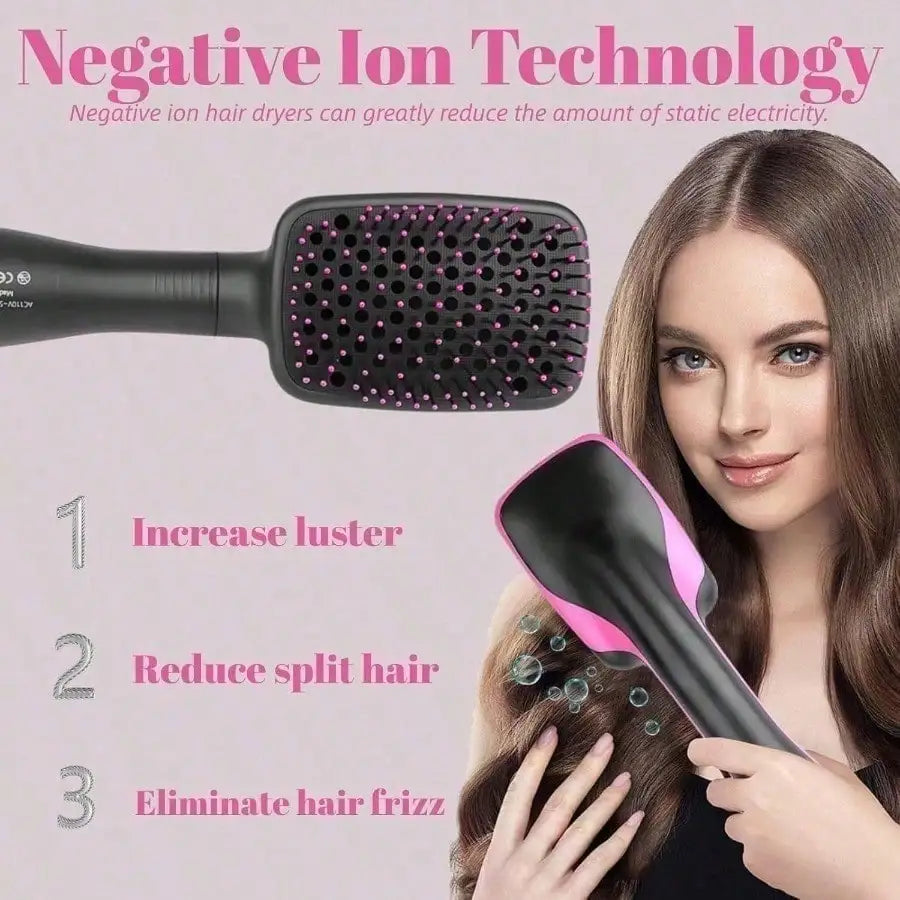 3-in-1 Negative Ion Hot Air Straightener - Straightens, Dries & Smooths Hair