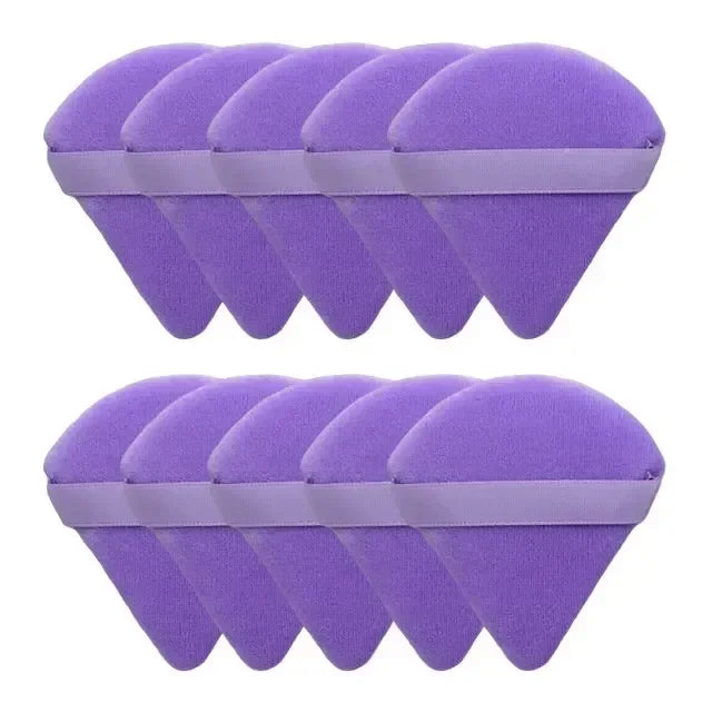 Triangle Powder Puffs – Soft Plush Wet/Dry Cosmetic Sponges dylinoshop