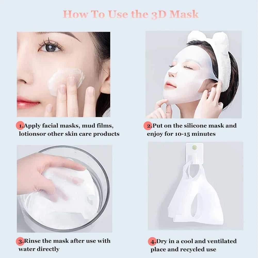 Silicone Facemask Holder Reusable Silicone Face Mask Holder for Sheet Masks Wet Locking Avoid Evaporation Skincare Beauty Tool 
