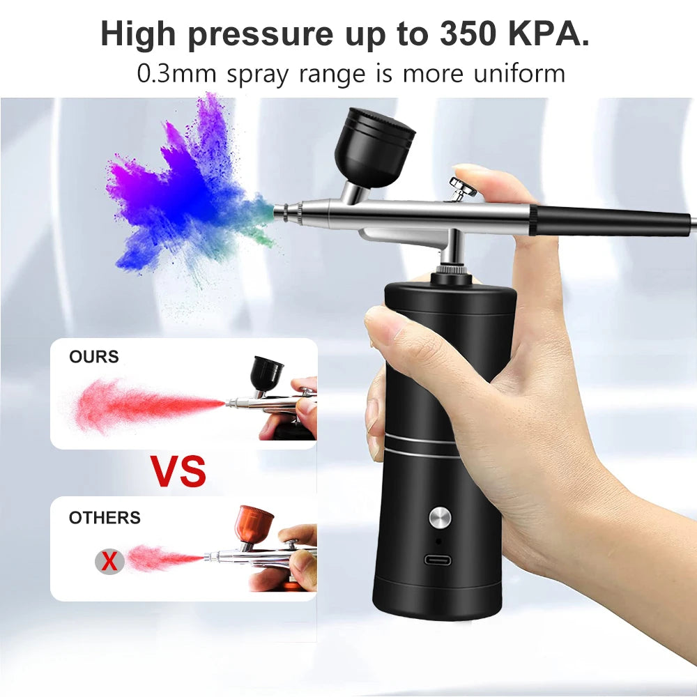 Airbrush Nails Compressor for Painting Makeup Portable Mini Cordless Airbrush Spary Gun for Nail Art Tattoo Cake Decor Painting