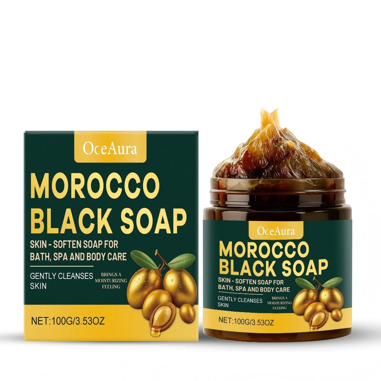 Moroccan Black Soap Deep Cleansing Body Scrubs to Exfoliate Skin Odor Eliminator Dead Skin Remover Argan Oil Body Cleanser 100g