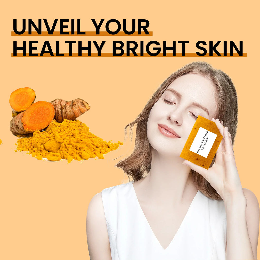 Popular Turmeric Handcrafted Essential Oil Soap, Ginger-Flavored Curcumin Soap, Cleansing & Bathing Soap.