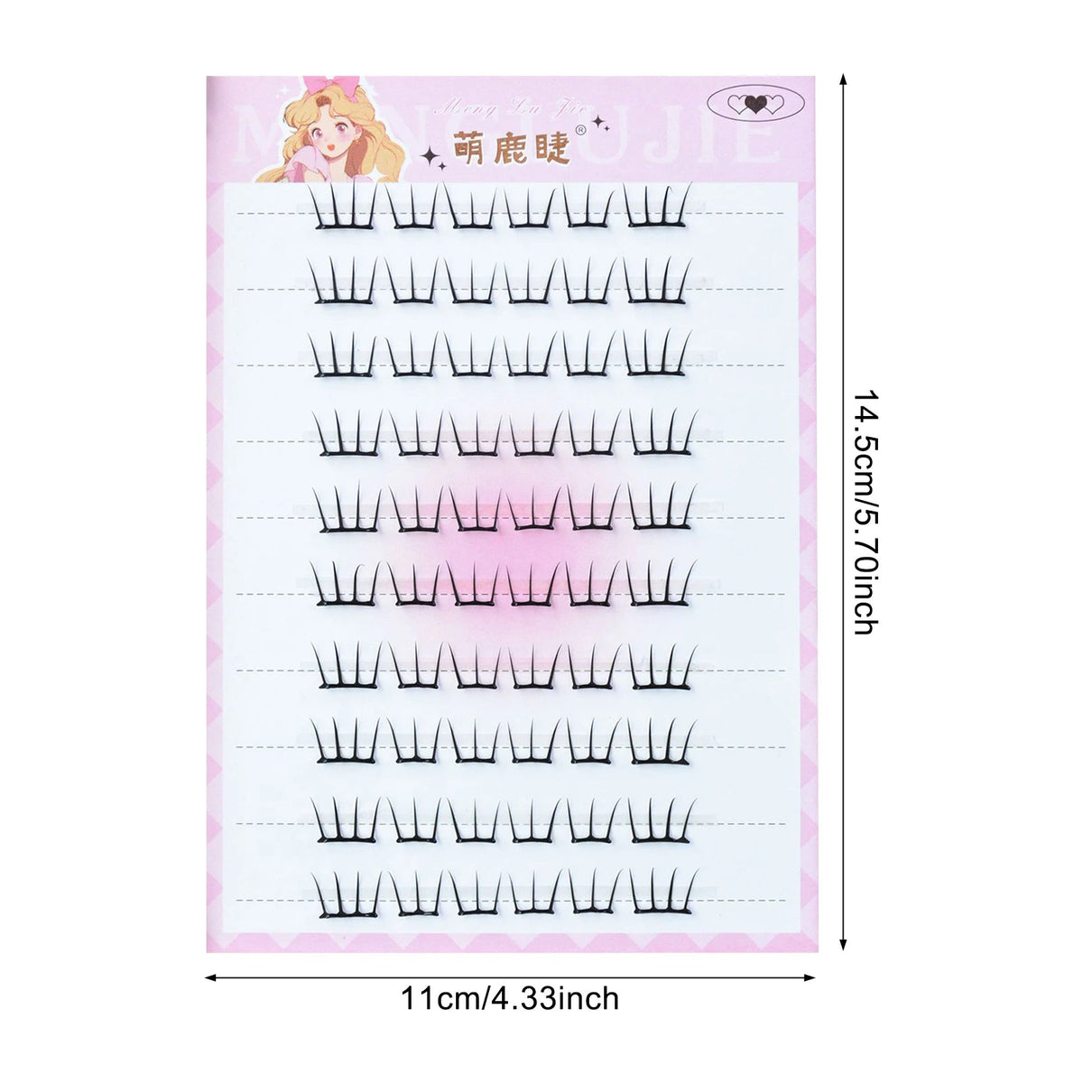 U-Shape Individual Lash Clusters – Natural Long Faux Eyelashes dylinoshop