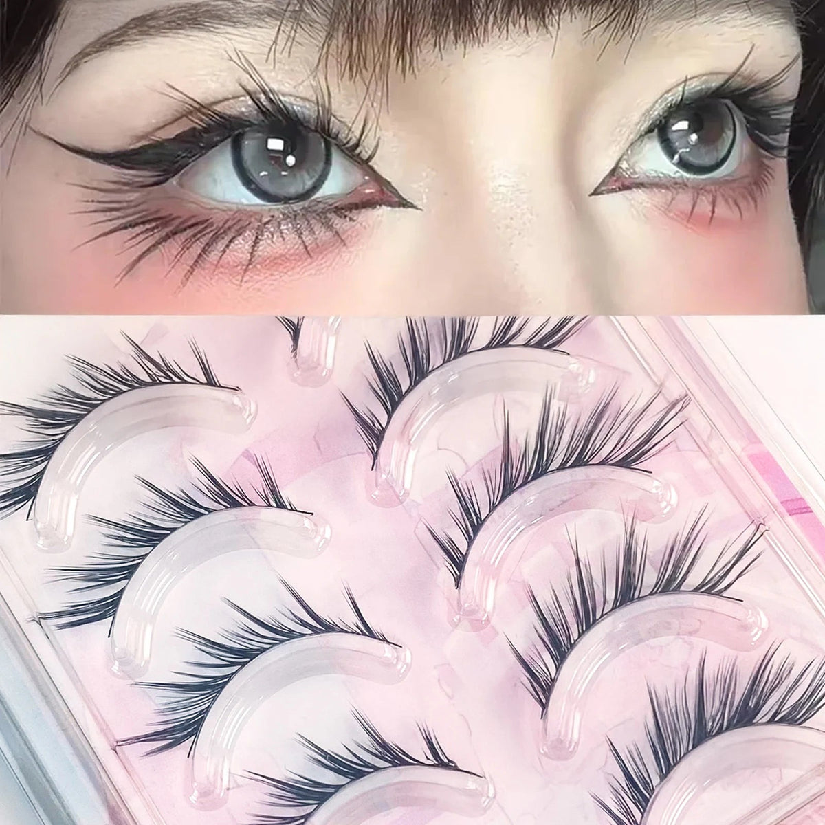 U-Shape Individual Lash Clusters – Natural Long Faux Eyelashes dylinoshop