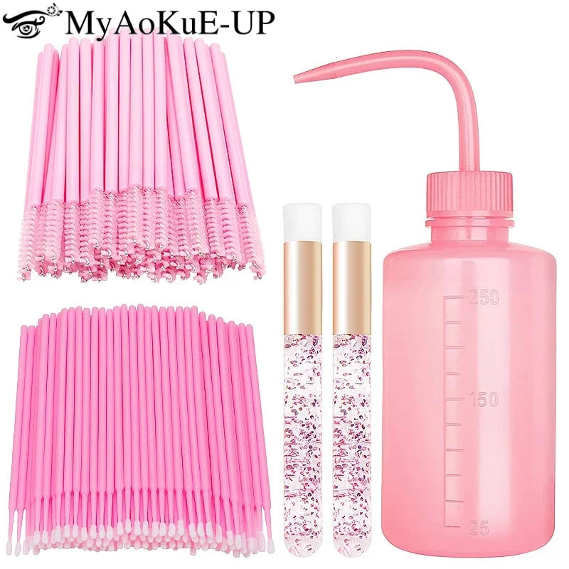 Eyelash Extension Clean Supplies Set Lash Makeup Brush Eyeborw Comb Microbrush Nose Skin Pore Wash Brushes Lashes Shampoo Bottle