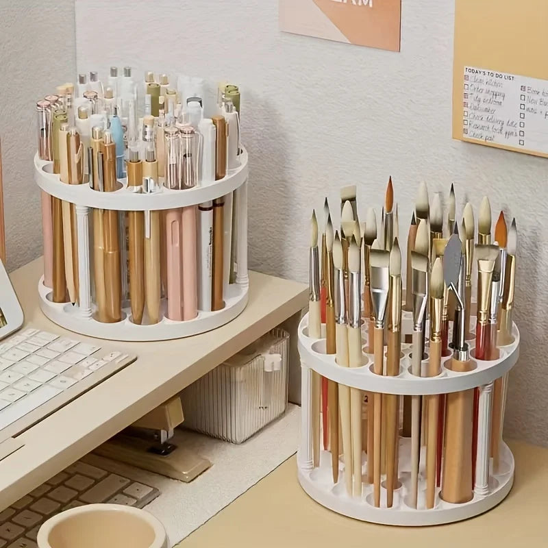 Multi Functional Cosmetic Brush Storage Rack Removable Rotary Cosmetic Brush Pen and Eyeliner Drying Rack Space Saving Design