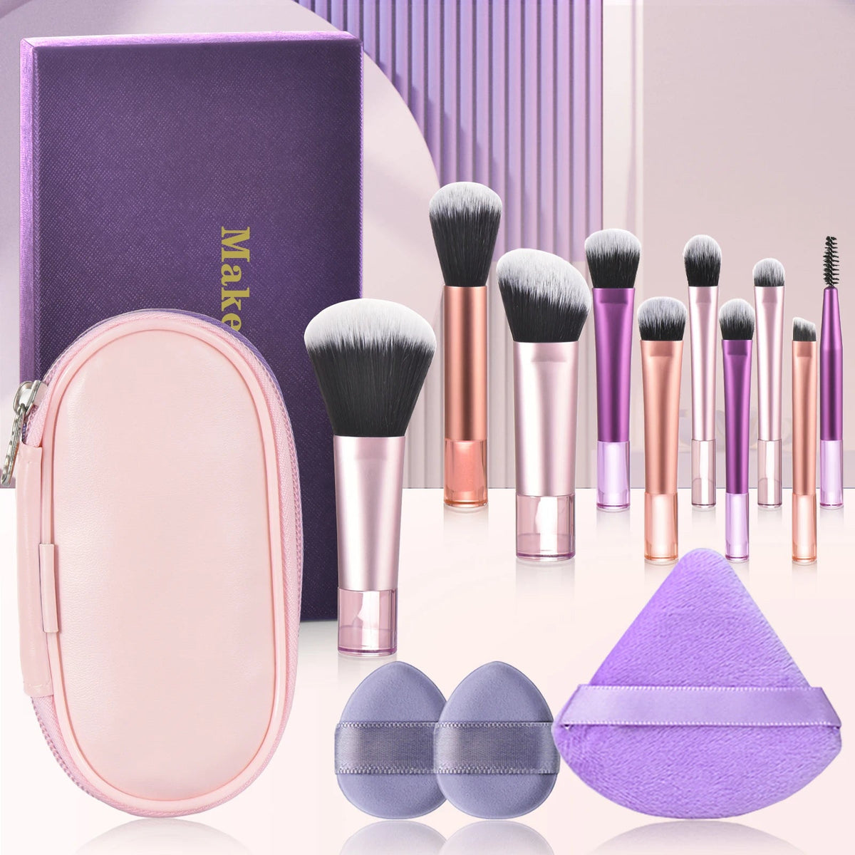 Mini Travel Makeup Brush Set – Portable Palm Brushes dylinoshop
