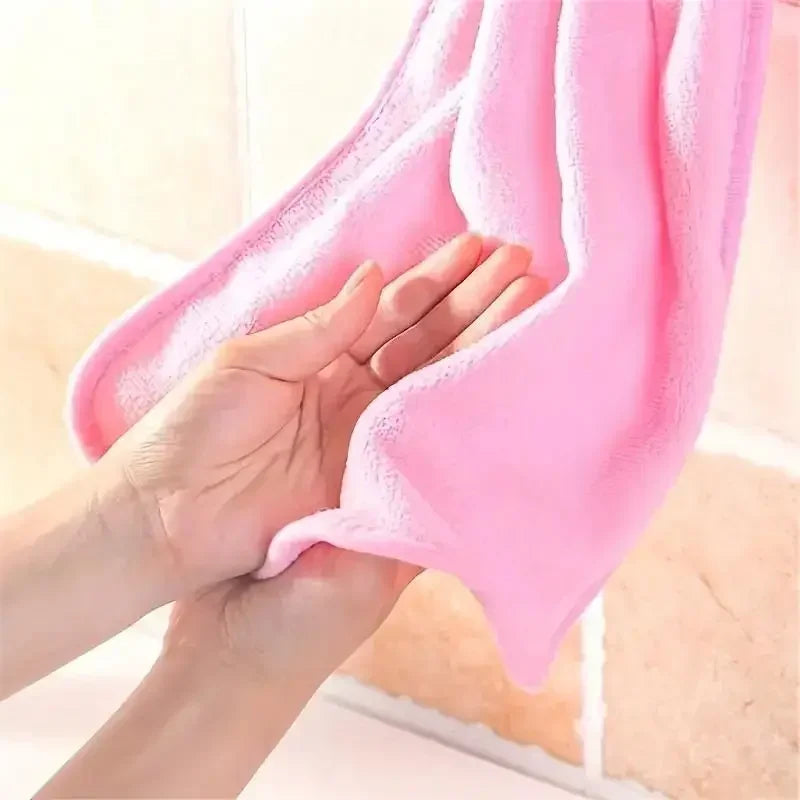 1pcs Coral Velvet Bathroom Supplies, Soft Hand Towel, Absorbent Cloth Dishcloths, Hanging Cloth, Kitchen Accessories