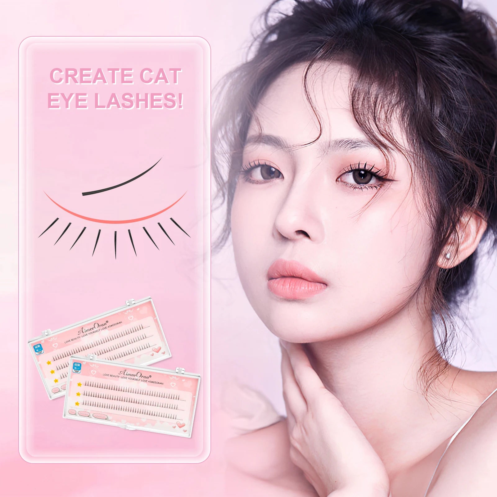 Natural Lower Under Eyelash Easy Grafting Makeup Extension Tools 6mm V-shaped Lower Eyelashes Easy Grafting Makeup Extensions