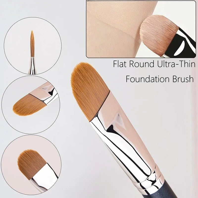 Flat Round Ultra-thin Foundation Concealer Makeup Brush Professional Contour Liquid Cream Concealer Make-up Tool 4 Types Sizes