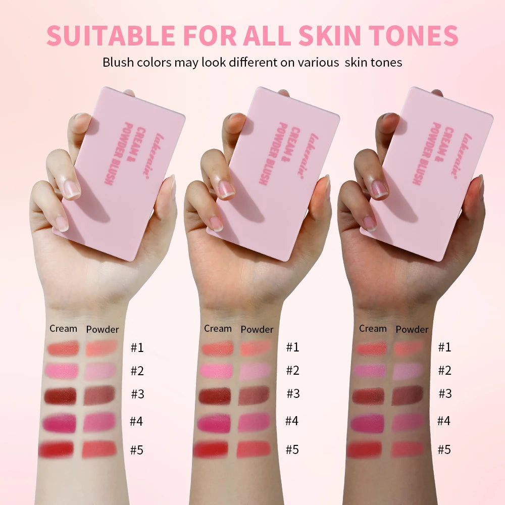 Cream&Powder Blush Palette Natural Long-lasting High Pigment  Blush Makeup Contour Powder Beauty Peach Pink Korean Makeup Blush