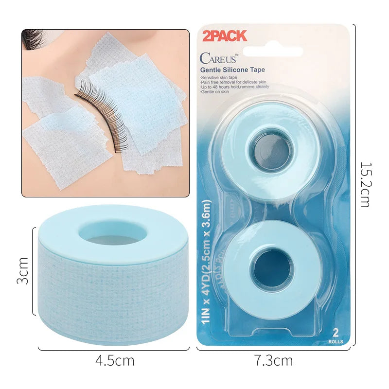 2pcs/Box Eyelash Silicone Tape Lash Extension Adhesive Tape Small Hole Breathable Easy Tear Eye Pads Paper Patch Makeup Tools