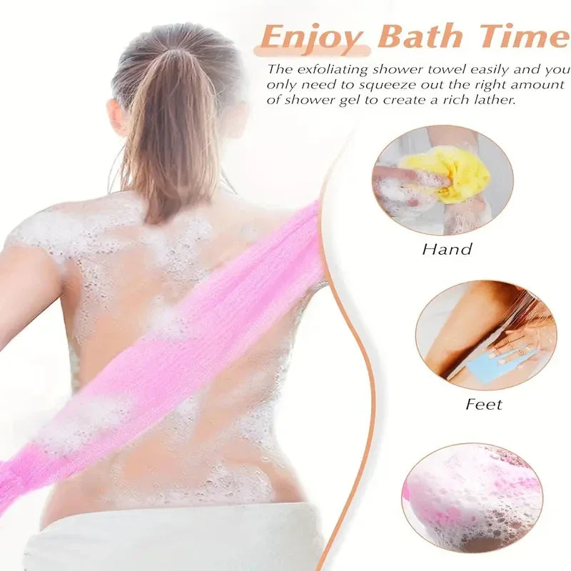 1Pcs Japanese Body Wash Towel Beauty Skin Exfoliating Cloth Washcloth Nylon Bath Towel Skin Polishing Towel Body Back Scrubber