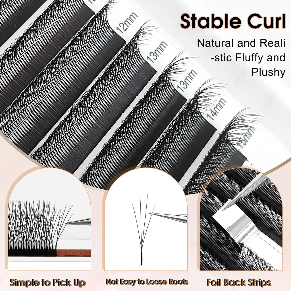 CoMango Narrow 4D W Shaped Russian Volume Eyelashes Extension Premade Fans Lashes Natural Faux Mink Lashes Makeup Products
