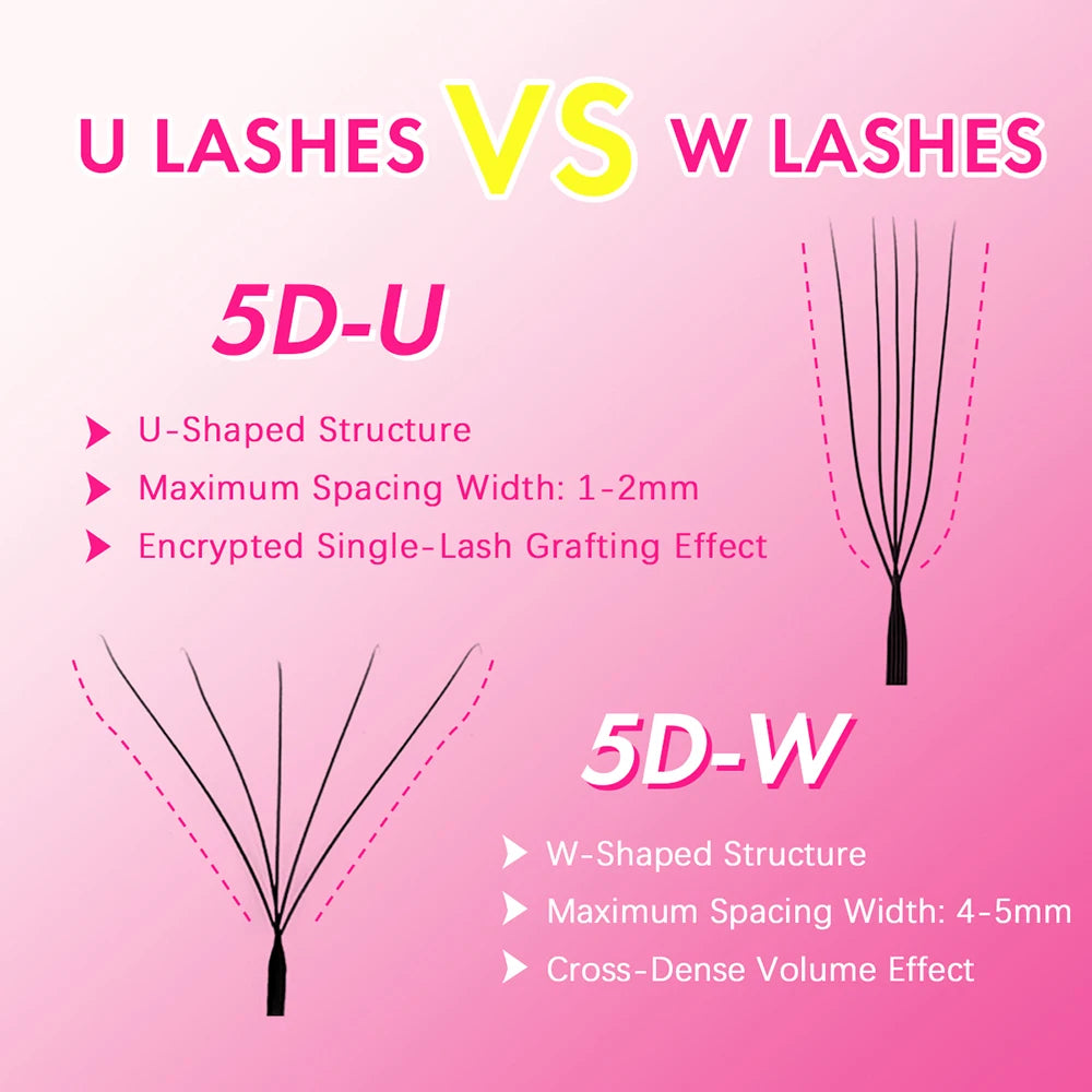 MASSCAKU 8D-10D U-Shaped Eyelashes C D Curl 8-15MM MIX Matte Black Premium Soft Silk Parallel Eyelashes For Makeup Tools