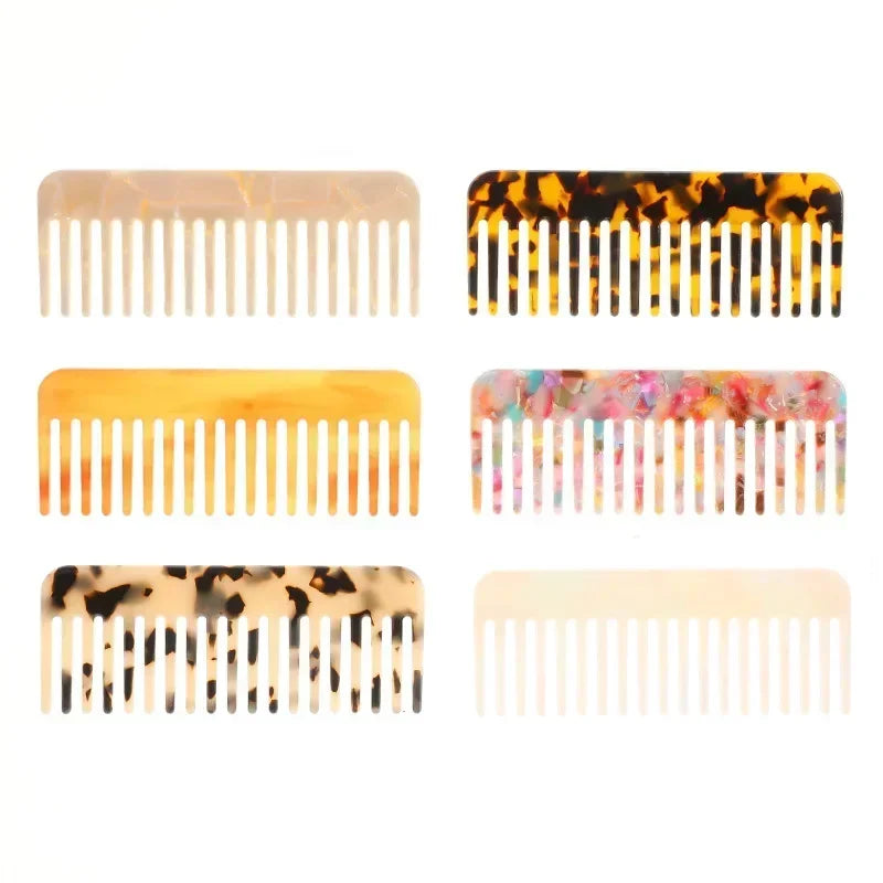 Wide Teeth Acetate Hair Combs Anti-static Massage Hair Brush Hairdressing Colorful Hairdress Salon Styling Traveling Accessories dylinoshop