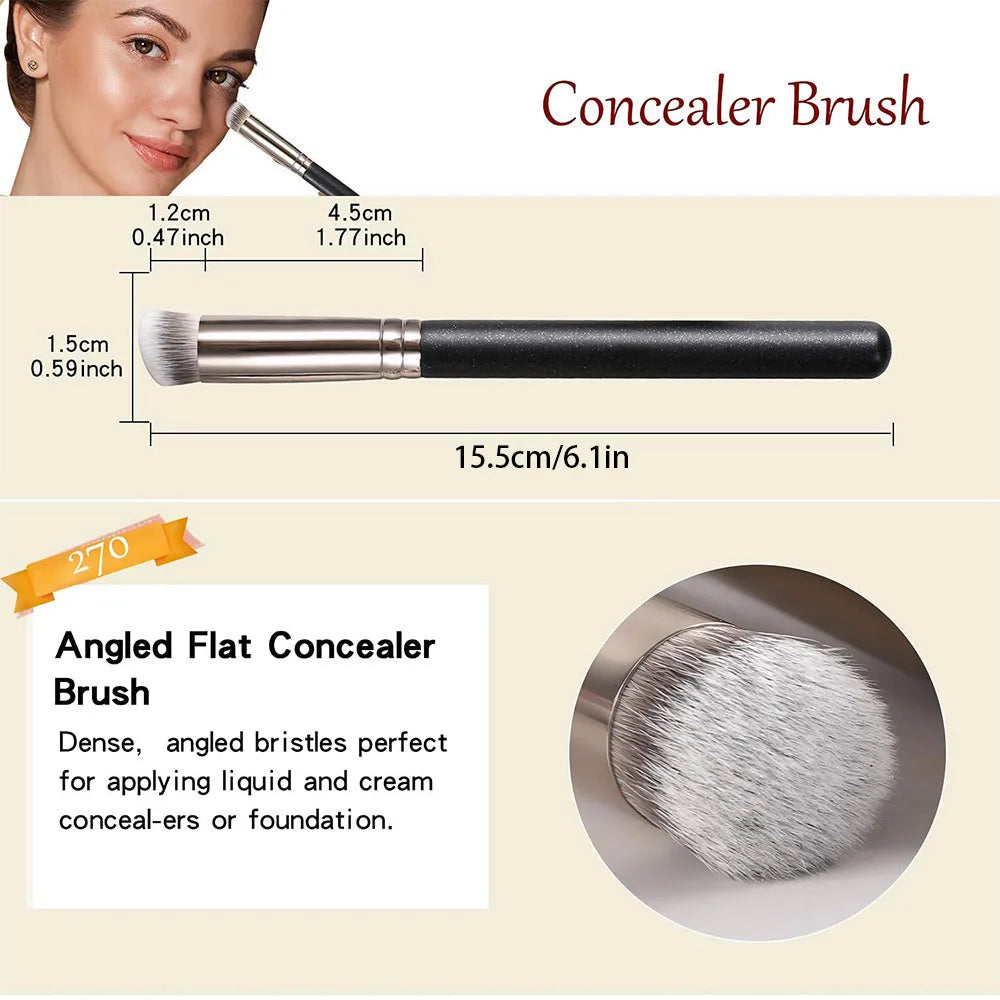 270 Concealer Brush, For Blending Liquid, Buffing, Sculpting, Mineral Powde