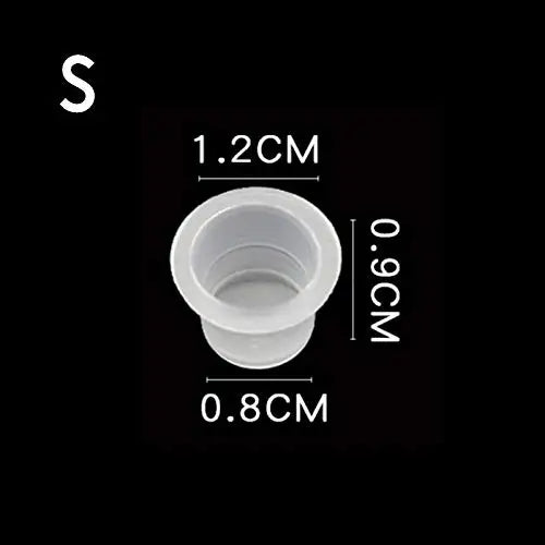 1000 PCS Plastic Disposable Tattoo Ink Cups Pigment Clear Holder Container Cap Tattoo Accessory Permanent Makeup
