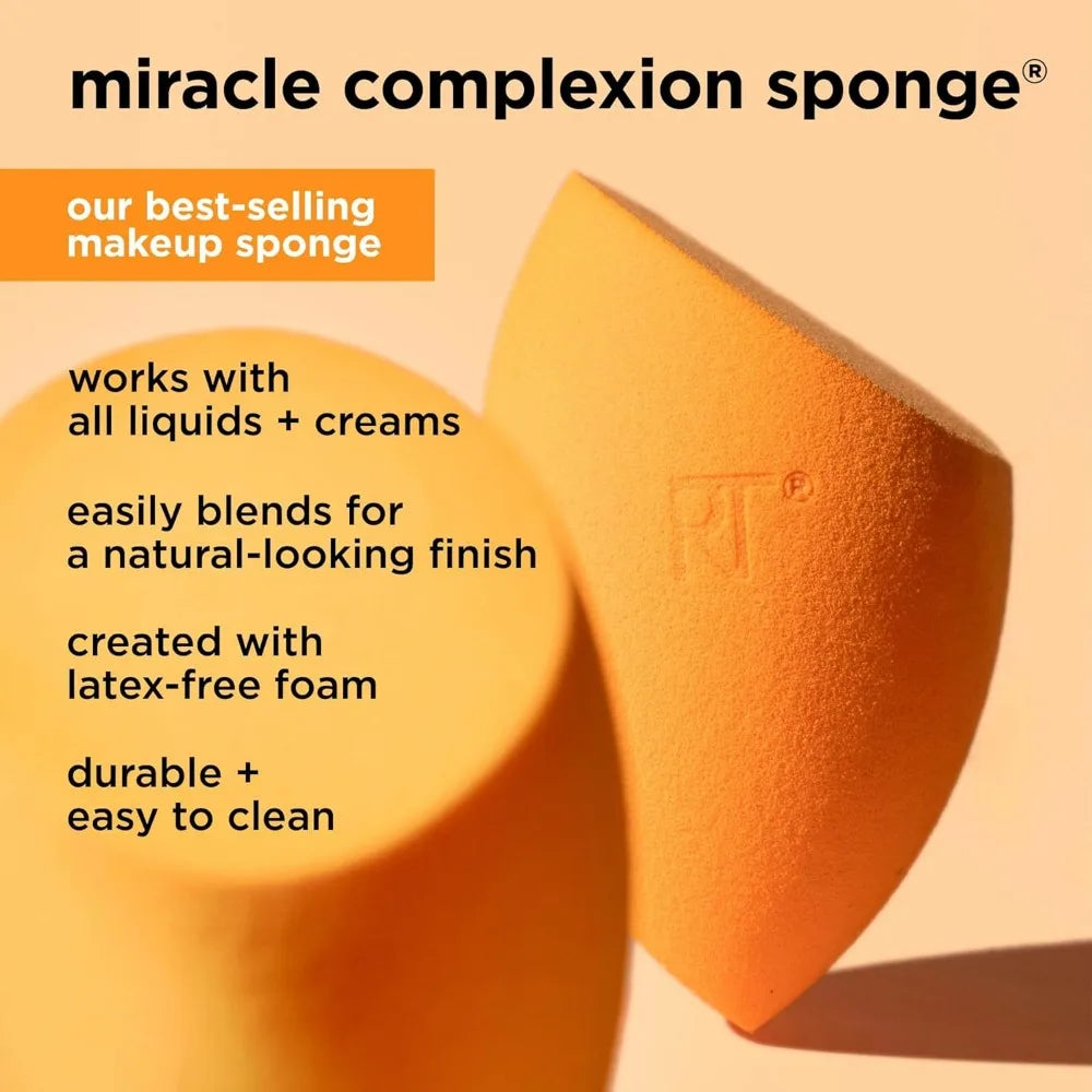 2025 Real Techniques 6 Piece Everyday Essentials Makeup Brush Set Sponges Blush Bronzer Contour Eyeshadow Powder Travel Gift Set