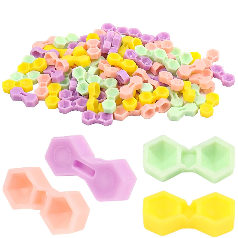 200pcs Eyelash Extension Glue Cup 2 Hole Honeycomb Tattoo Ink Pigment Holder Container Grafting Eyelashes Auxiliary Makeup Tool