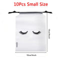 10pcs Eyelash Aftercare Storage Bags With Drawstring Waterproof EVA Plastic Travel Packing Bags Portable Cosmetic Makeup Pouch