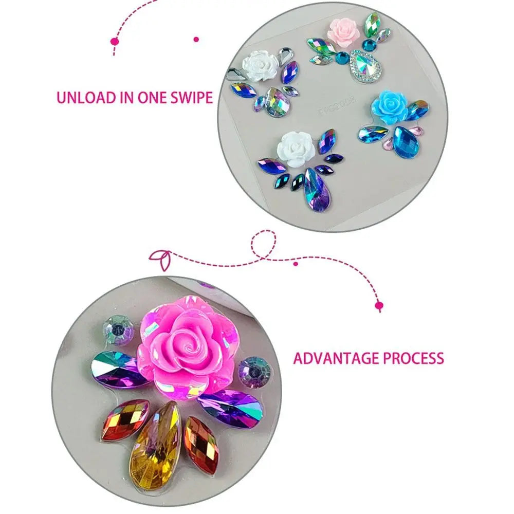 3D Forehead Tattoo Stickers Colorful DIY Children Gem Stickers Face Jewels Glitter Face Body Rhinestone Stickers Makeup Tools