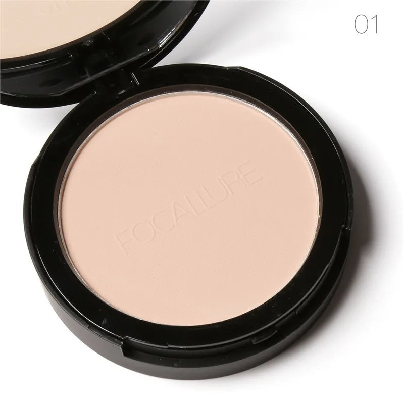 FOCALLURE 3-Shade Pressed Powder Foundation – Oil-Control, Long-Lasting dylinoshop