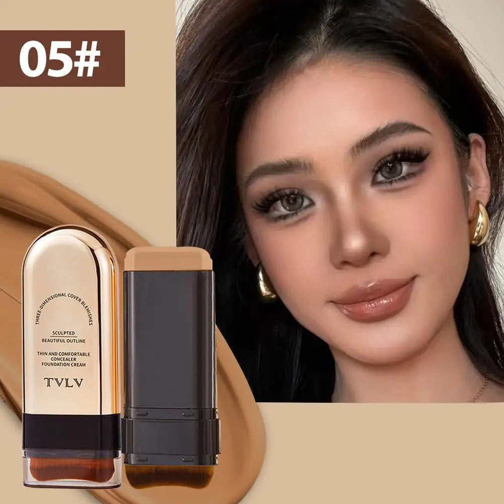 Waterproof Concealer Foundation Stick with Brush – Long-Lasting Matte Finish dylinoshop