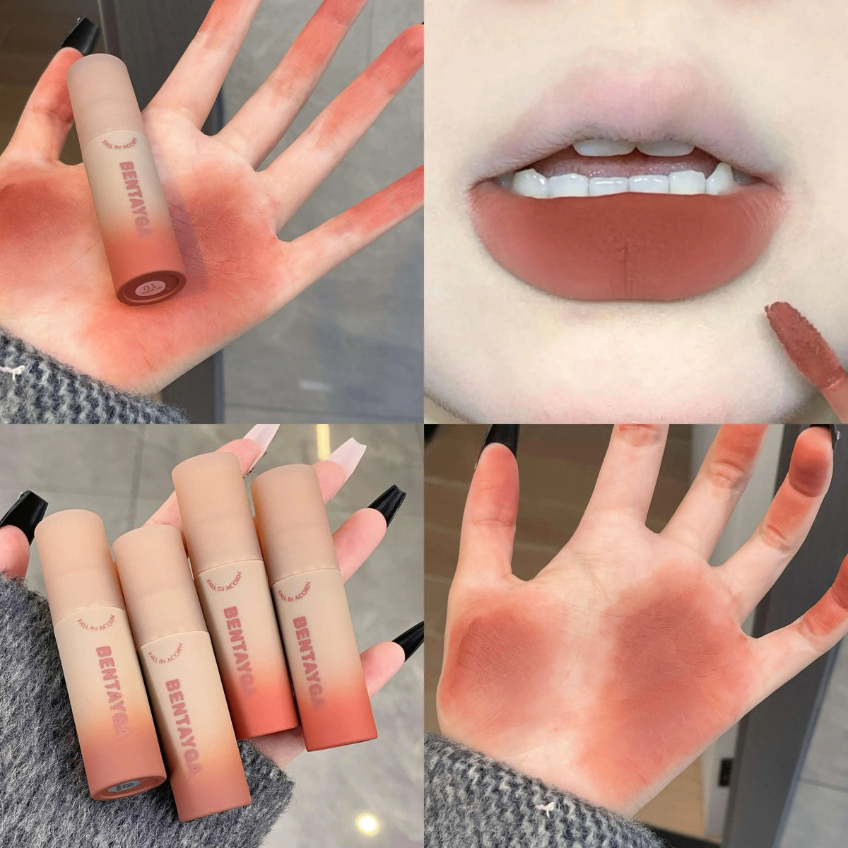 Reddish-Brown Lip Tint, Waterproof Long-Lasting Velvet Lip Stain dylinoshop