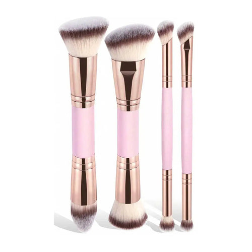 4-Piece Dual-Ended Makeup Brush Set with Case dylinoshop